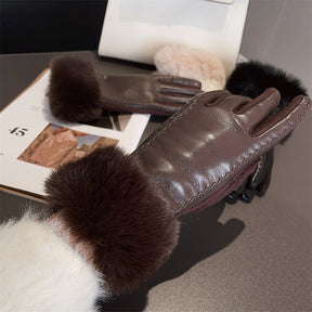 PU Leather Stitching Suede Gloves My Store