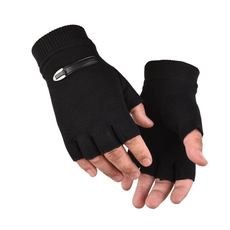 Mens Fingerless Gloves Magic Half Finger Winter Typing Touch Thermal Gloves Gift My Store