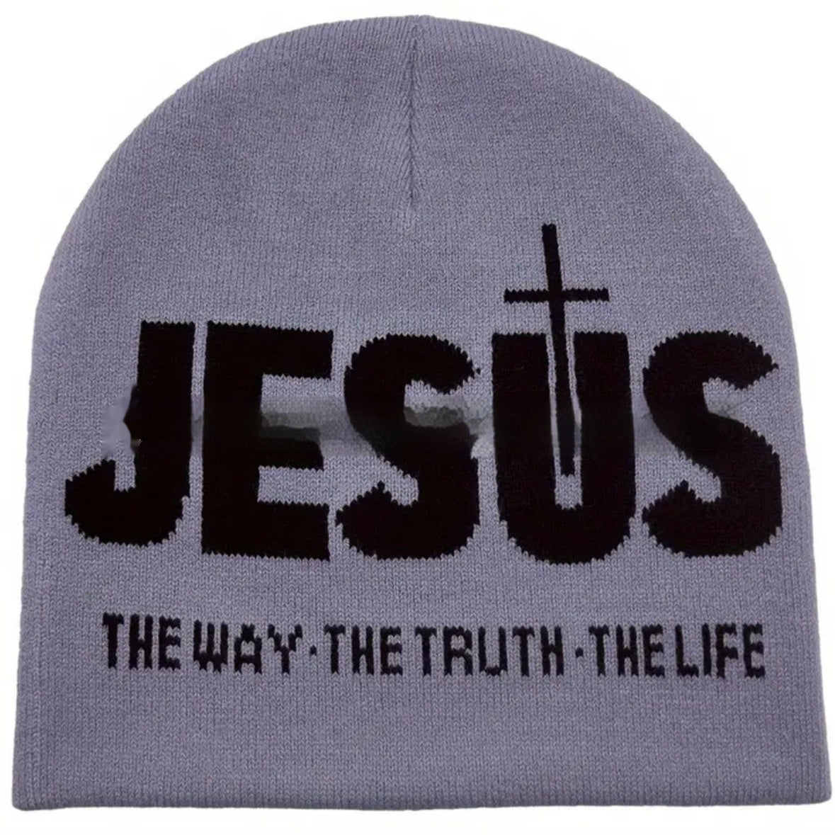 Jacquard Brimless Knitted Hat JESUS Letters Autumn And Winter Wool Sleeve Cap My Store