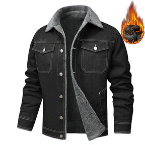 Denim Coat Fleece-lined Men Fashion Brands Jacket My Store