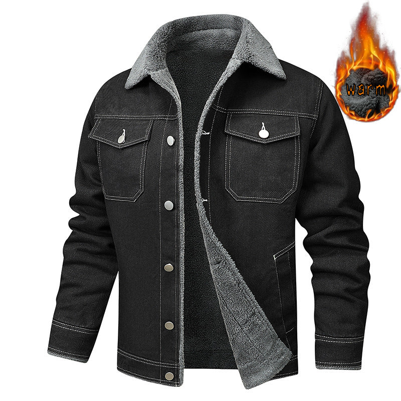 Denim Coat Fleece-lined Men Fashion Brands Jacket My Store