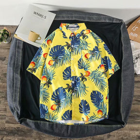 Casual Loose Half Sleeve Shirt Printed Men's Top My Store