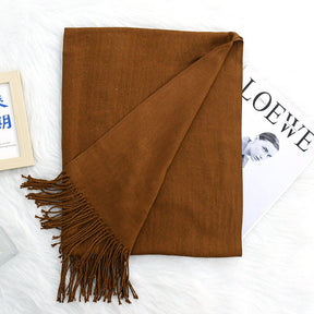 Annual Meeting Warm Cashmere Tassel Scarf My Store