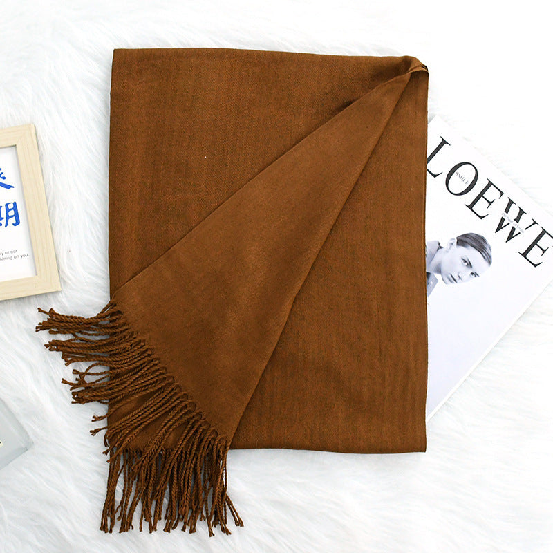 Annual Meeting Warm Cashmere Tassel Scarf My Store