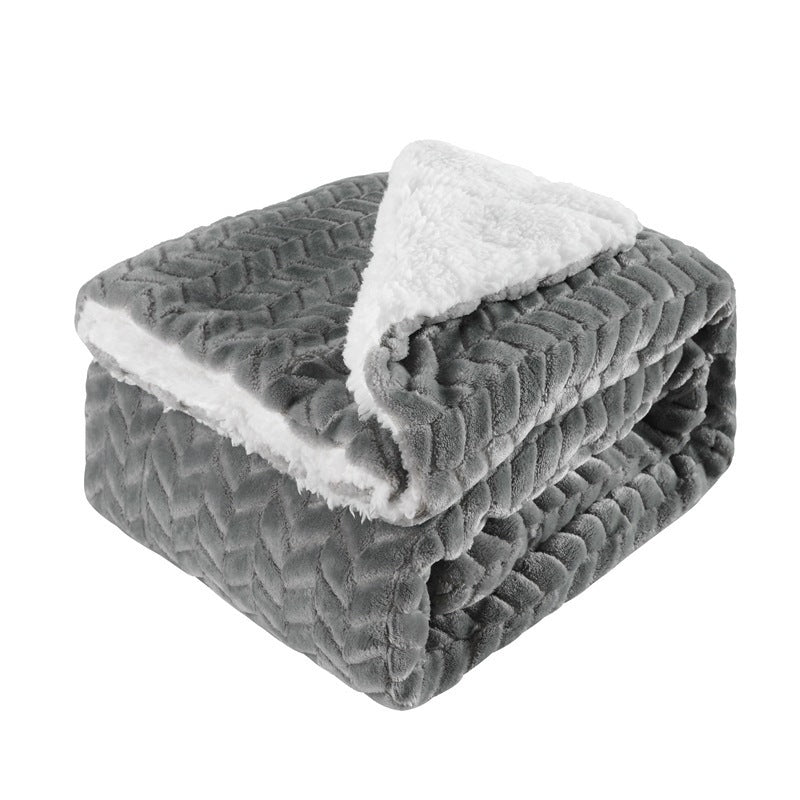 Thickened Flannel Lamb Wool Composite Double Blanket Leisure Blanket Gift Blanket My Store