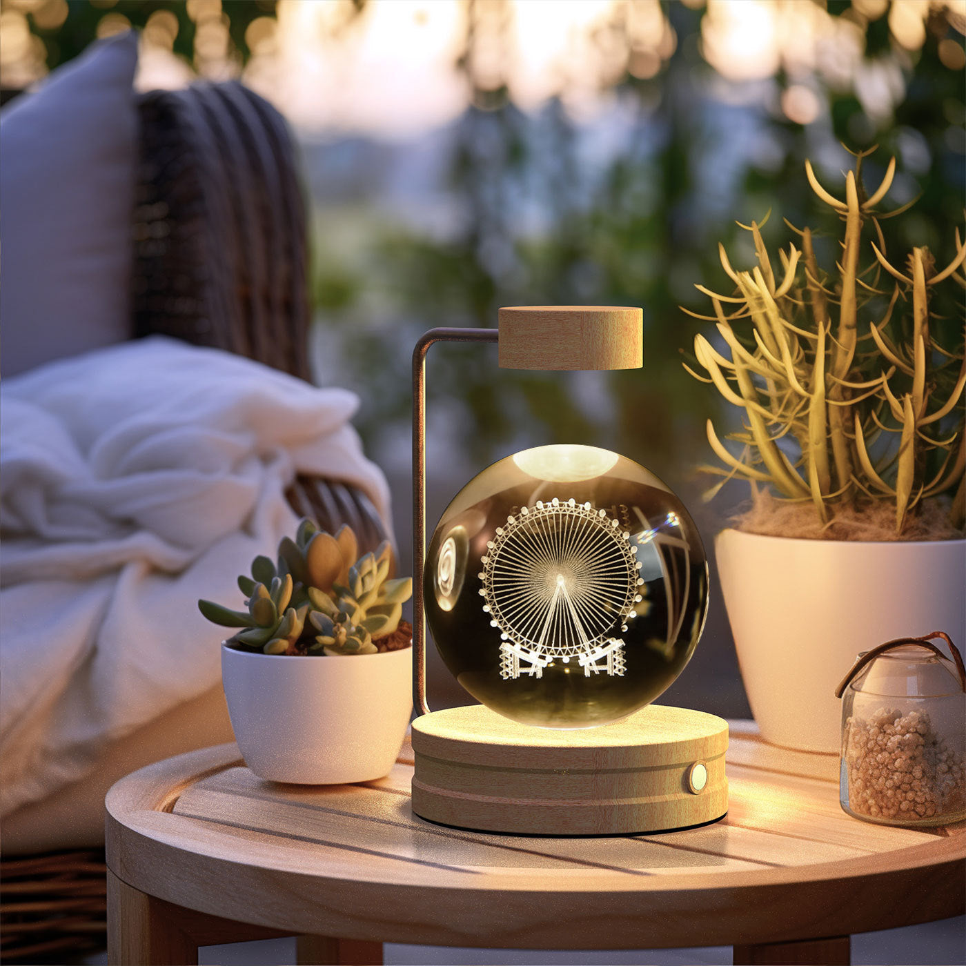 Crystal Ball Cosmic Dinosaur Indoor Night Light USB Power Warm Bedside Light Birthday Gift Night Lamp My Store