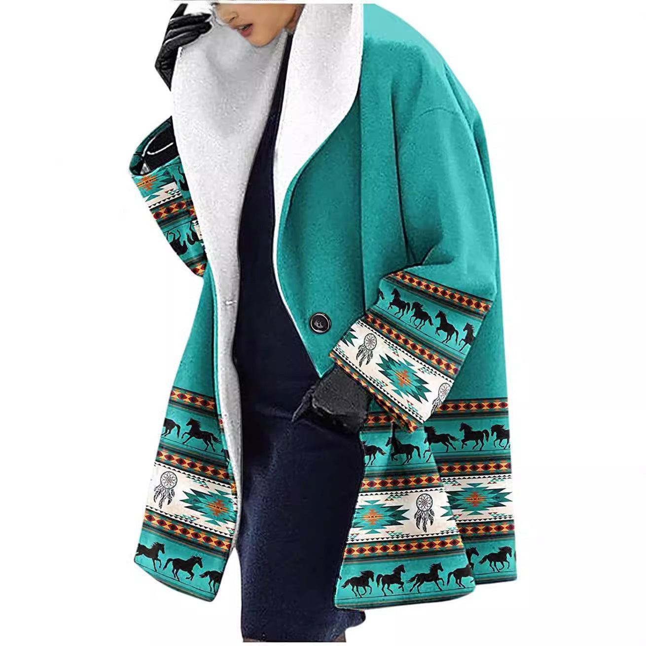 Mid-length Fall And Winter Lapels Loose Casual Hooded Coat My Store