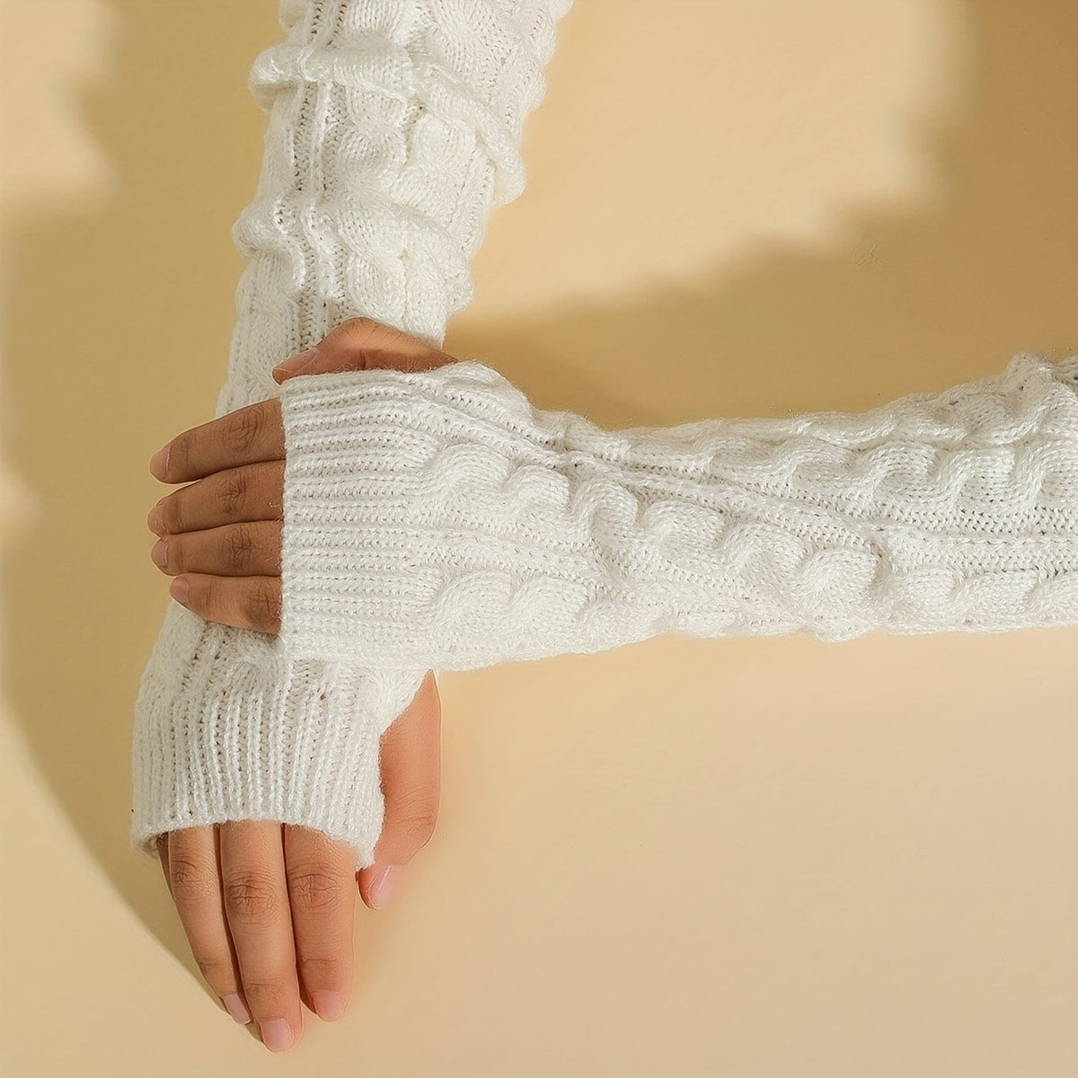 Twist Gloves Wool Half Finger Short Wristband Leakage Finger Arm Sleeve Winter Warm My Store