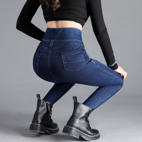 Elastic Waist High Waist Jeans For Women Spring And Autumn My Store