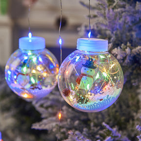 10PCS LED Christmas Curtain Lamp Fairy Snowman Wishing Ball Lamp String Christmas Window Decoration Christmas Light Room My Store