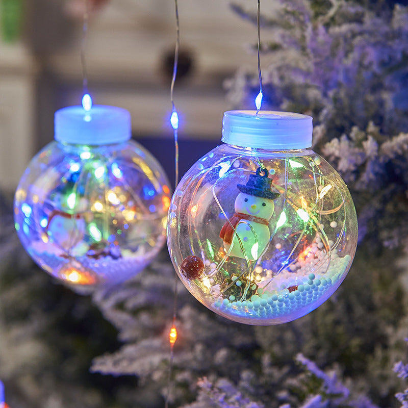 10PCS LED Christmas Curtain Lamp Fairy Snowman Wishing Ball Lamp String Christmas Window Decoration Christmas Light Room My Store