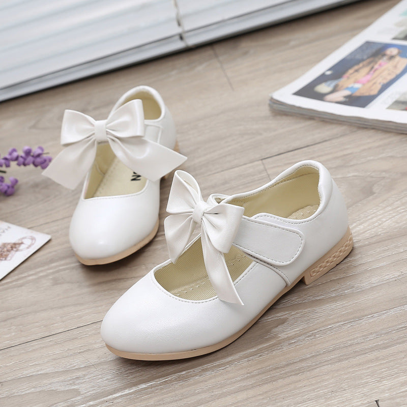 Girls Shoes White Leather Shoes Bowknot Girls Children Princess Shoes My Store