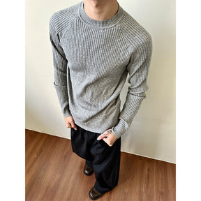 Sunken Stripe Knitted Loose Sweater My Store