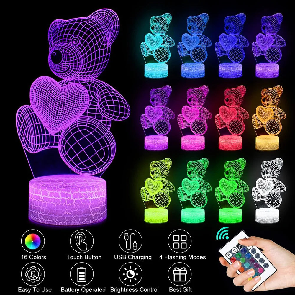 3D Lamp Acrylic USB LED Night Lights Neon Sign Lamp Xmas Christmas Decorations For Home Bedroom Birthday Decor Valentines Day Gifts My Store