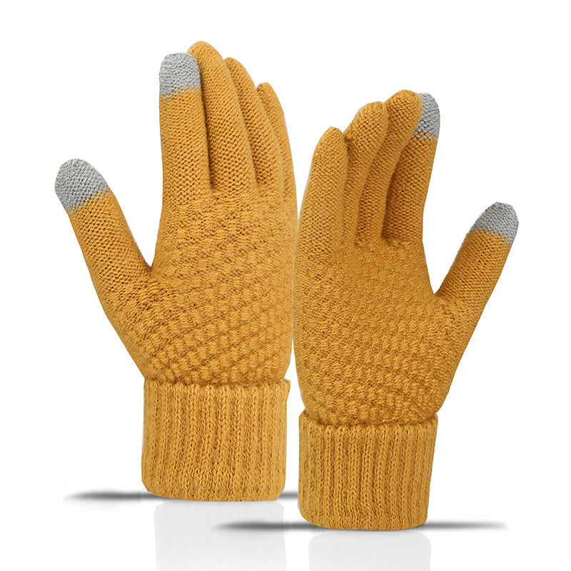 Fleece-lined Wind-proof And Cold Protection Cycling Knitted Warm Gloves My Store