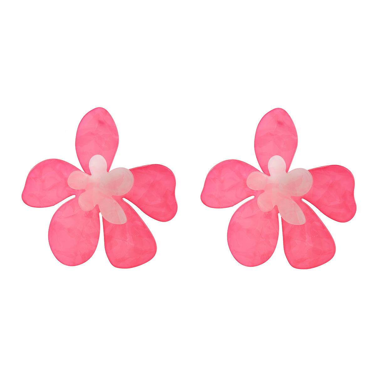 Women's Artistic Cellulose Acetate Sheet Flower Stud Earrings My Store