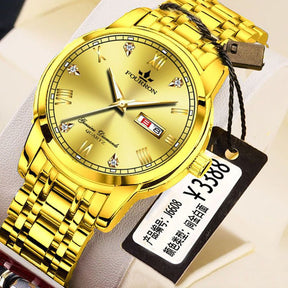 New Luminous Double Calendar Quartz Stainless Steel Waterproof Men's Watch With Watch My Store