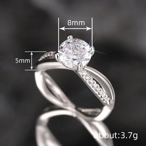 Round Zircon Ring Ornament Fashion My Store