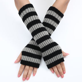 Warm Fashionable Knitted Long Mixed Color Stripe Knitting Wool Gloves My Store