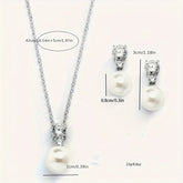 Elegant Pearl Pendant  Necklace And Earrings Set My Store