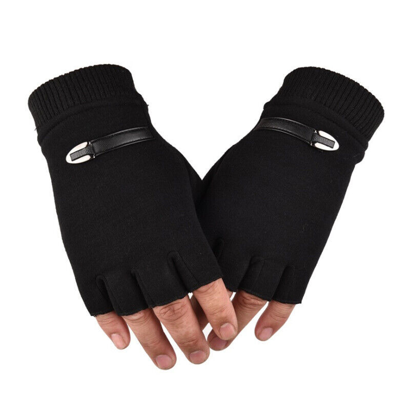 Mens Fingerless Gloves Magic Half Finger Winter Typing Touch Thermal Gloves Gift My Store