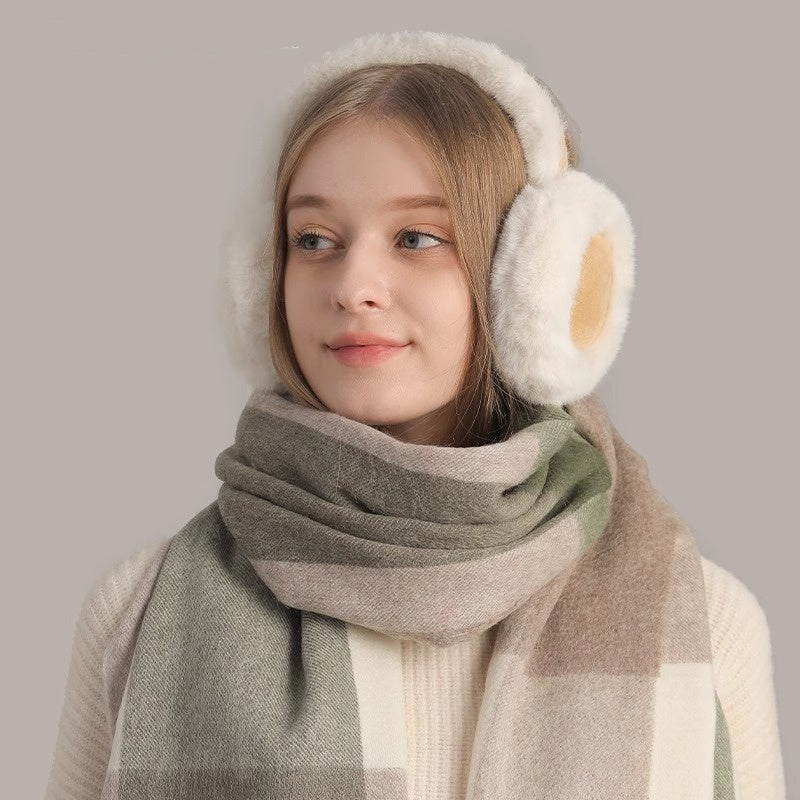 Cute Warm Plush Earmuff Scarf Gloves My Store