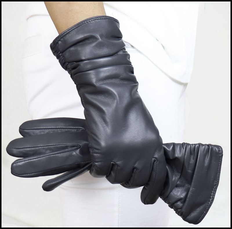 High-end Women's Sheepskin Gloves Leather Extended My Store