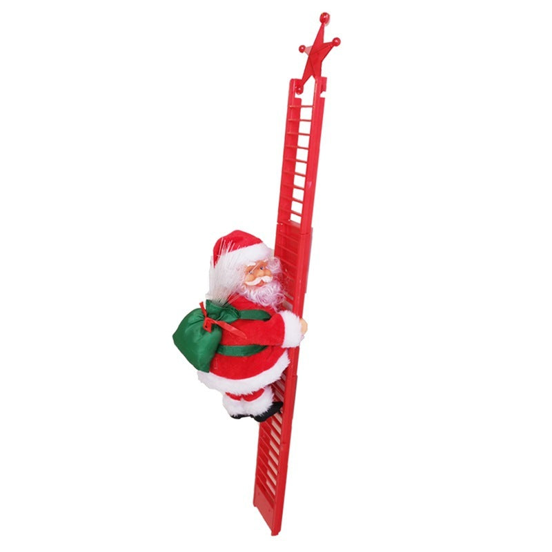 Climbing Ladder Electric Santa Claus Climbing Red Ladder Doll Toy My Store