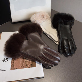 PU Leather Stitching Suede Gloves My Store