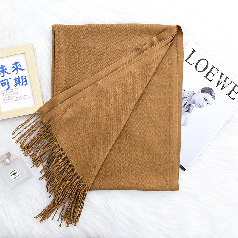 Annual Meeting Warm Cashmere Tassel Scarf My Store