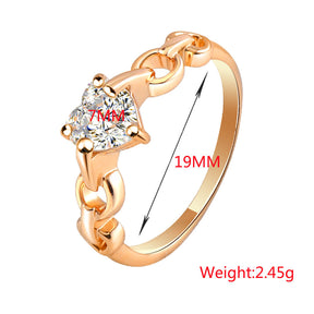 Trend Chain Heart-shaped Zircon Ring My Store