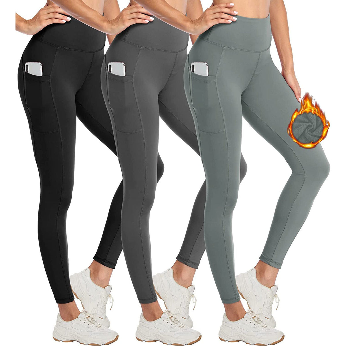 Women's Cropped High Waist Velvet Padded Thick Leggings Tight Sports Hip Raise Yoga Pants My Store