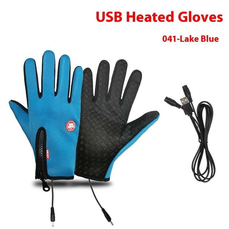 USB Electric Heating Heating Gloves Winter Outdoors Sports Skiing Warm Waterproof Non-slip My Store