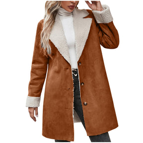 Long Sleeve Lapel Thickening Plush Coat My Store