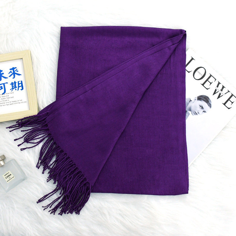 Annual Meeting Warm Cashmere Tassel Scarf My Store