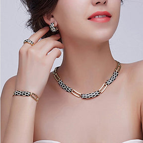 New Korean style diamond earring necklace set My Store