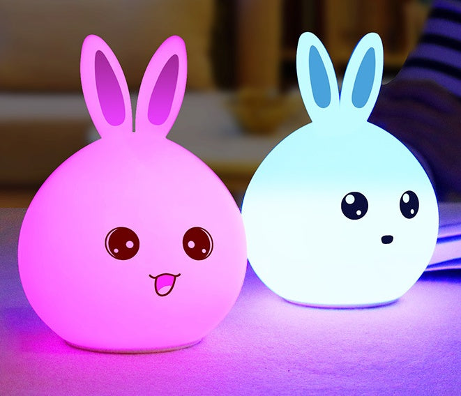 Cute Night Light Animal Rabbit Night lamps Touch Sensor Silicone LED Colorful Lights My Store