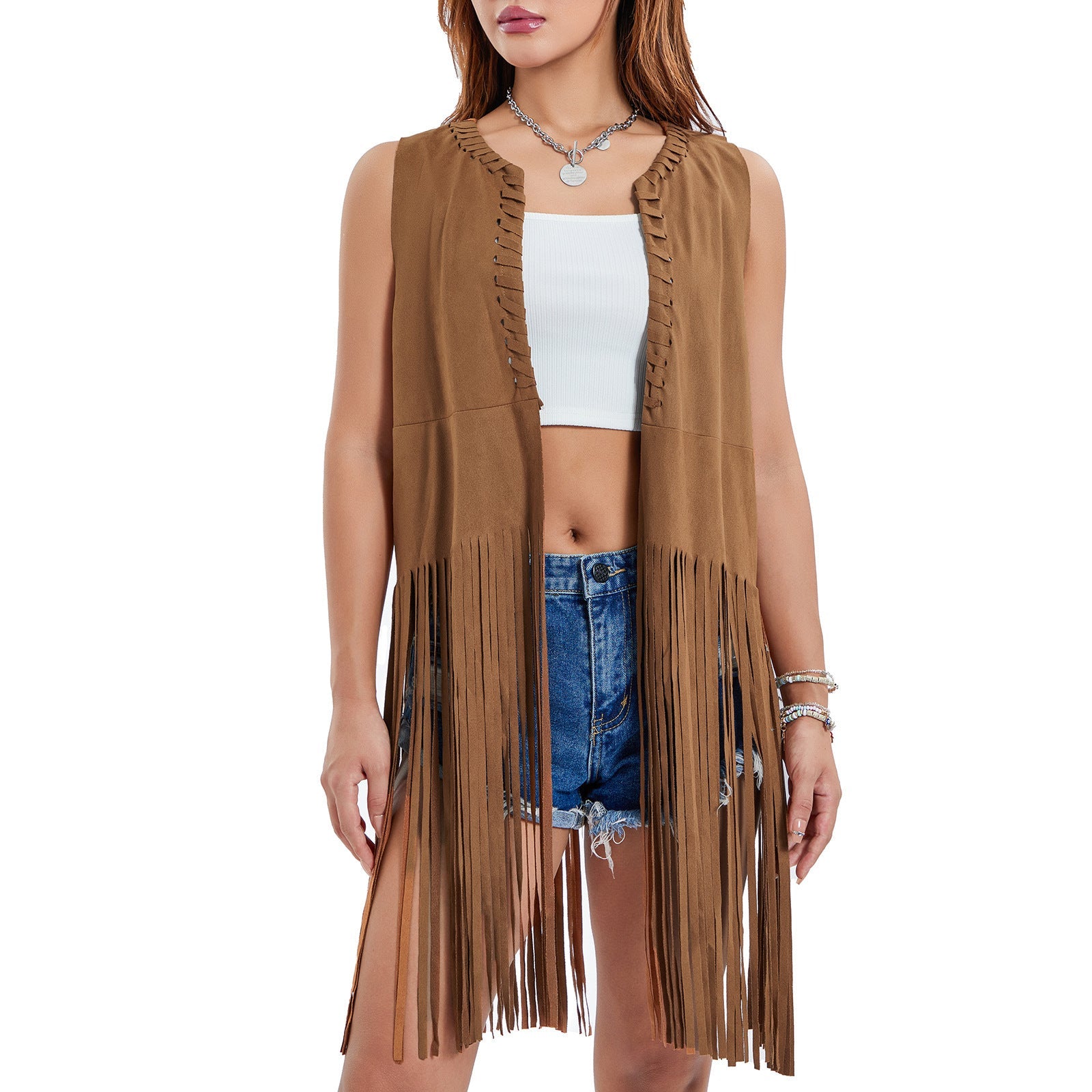 Suede Tassel Vest Coat Women My Store