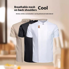 Chef Overalls Short-sleeved Cake Shop Baking Special Thin Breathable Summer Men My Store