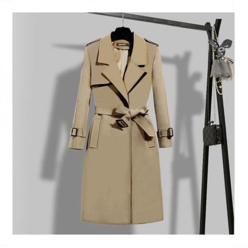 Elegant Slim-fit Slimming Waist Mid-length Trench Coat My Store