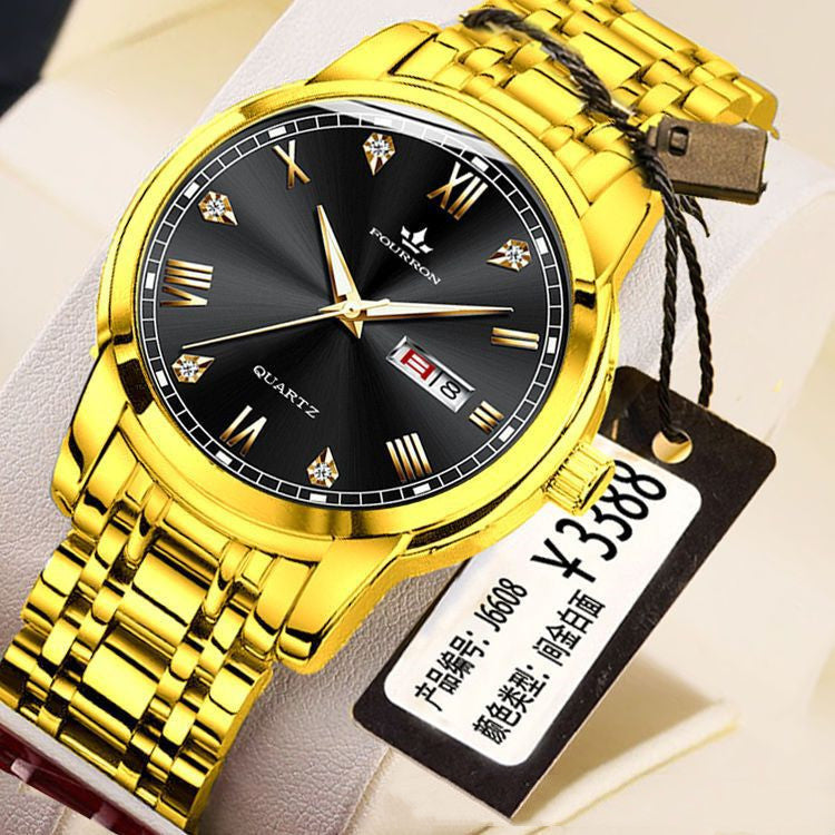 New Luminous Double Calendar Quartz Stainless Steel Waterproof Men's Watch With Watch My Store