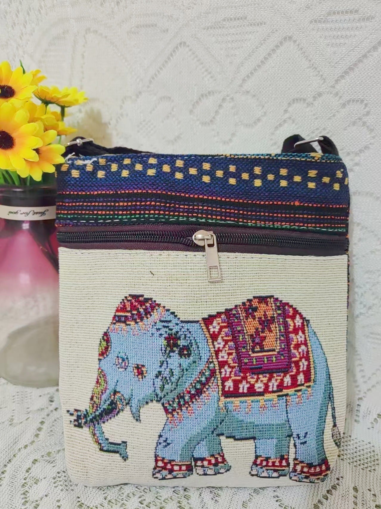 Ethnic Style Embroidered Crossbody Bag Cute Elephant Butterfly Chinese Style My Store