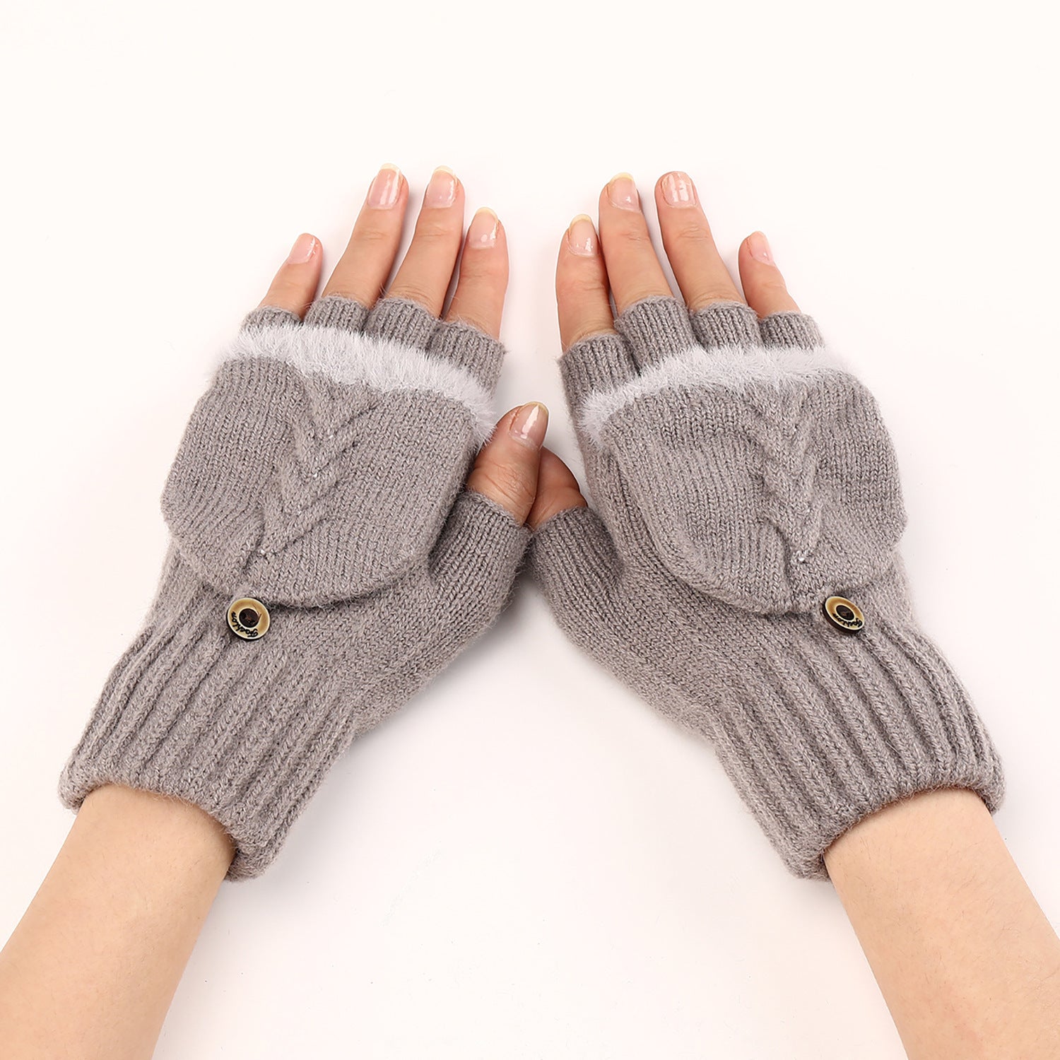 Wool Fingerless Gloves Women's Warm Fashionable Knitted Half Finger Oversleeves My Store