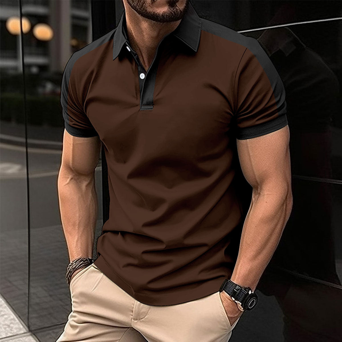 Men's Short Sleeve Business Shirt Summer Casual Polo Shirts My Store