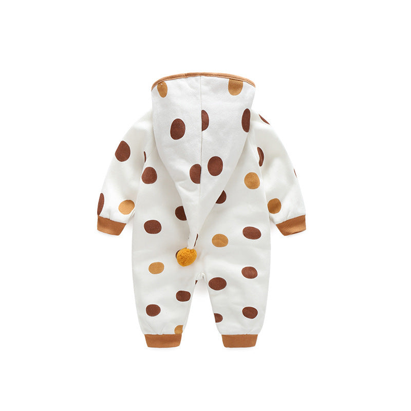 Cotton Printed Baby Hooded Crawling Bodysuit My Store