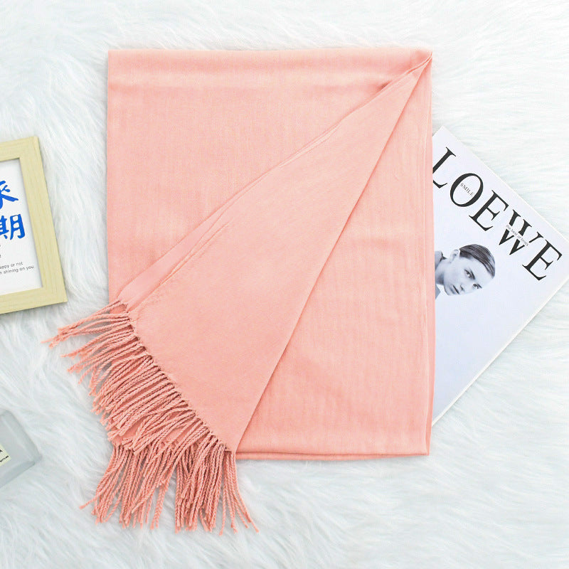 Annual Meeting Warm Cashmere Tassel Scarf My Store