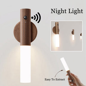 Auto LED USB Magnetic Wood Wireless Night Light Corridors Porch Lights PIR Motion Sensor Wall Light Cabinet Lamp My Store