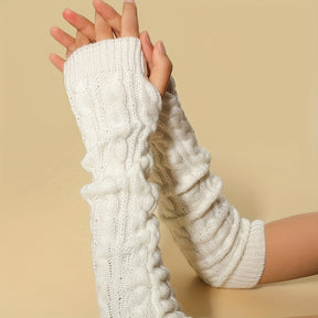 Twist Gloves Wool Half Finger Short Wristband Leakage Finger Arm Sleeve Winter Warm My Store