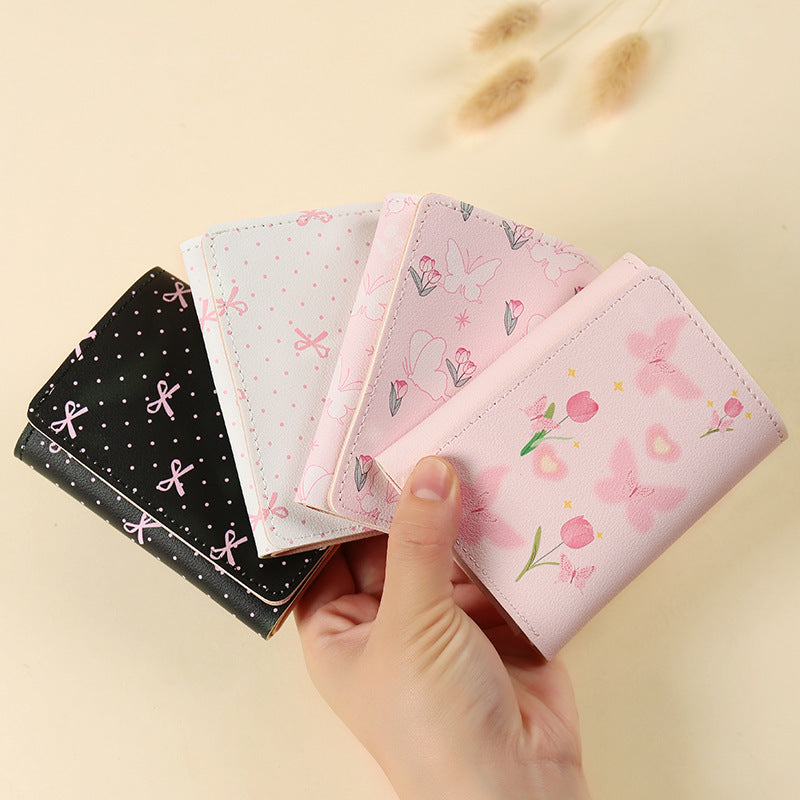 Butterfly-patterned Short Style Three-fold Wallet Multifunction My Store