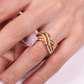 Wave Multi-layer Line Eye-catching Hollow Unique Women Ring My Store